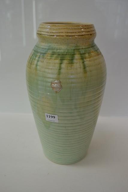 Appraisal: REMUED RIBBED EARTHENWARE VASE