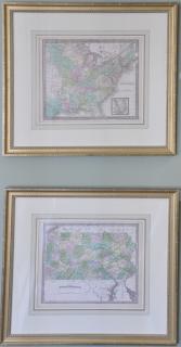 Appraisal: Six Jeremiah Greenleaf handcolored map engraving small folios A New