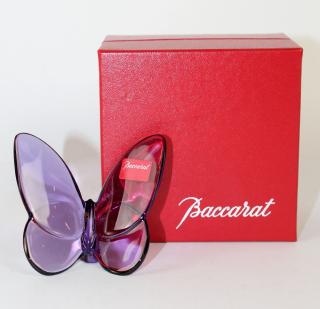 Appraisal: Baccarart purple crystal butterfly in box Baccarart purple crystal butterfly