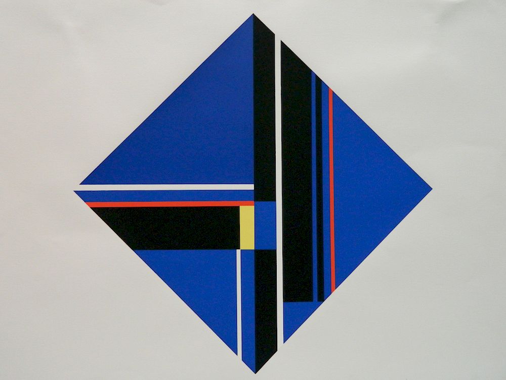 Appraisal: Ilya Bolotowsky screenprint Ilya Bolotowsky American - - ''Blue Diamond''-