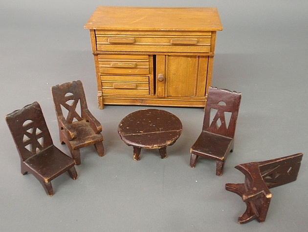 Appraisal: - Miniature maple Eastlake style commode cabinet h x w