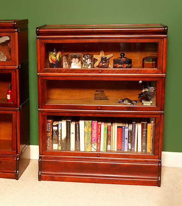 Appraisal: STACK GOLBE-WERNICKE MAHOGANY BARRISTER BOOKCASE stacking lawyers or barrister bookcase