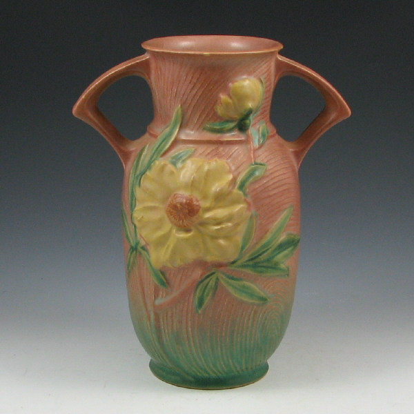 Appraisal: Roseville Peony - Vase - Mint Roseville Peony vase in