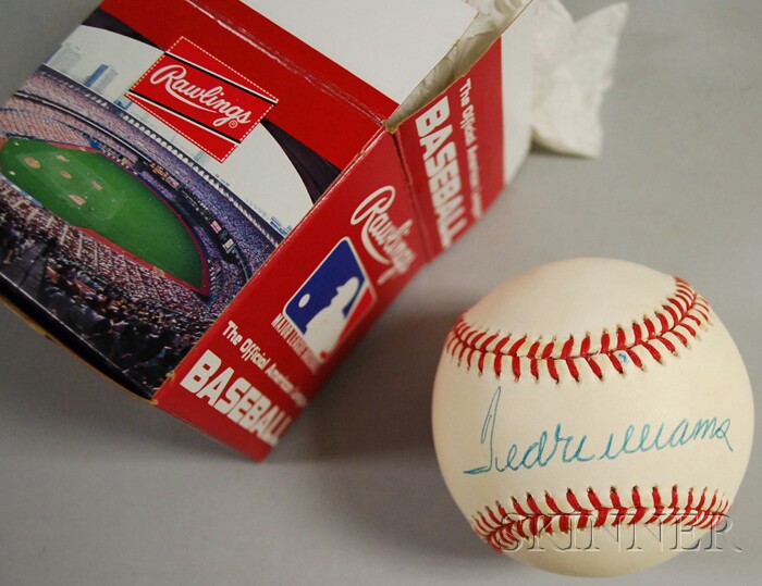 Appraisal: Ted Williams Autographed Baseball signed in blue ink on a