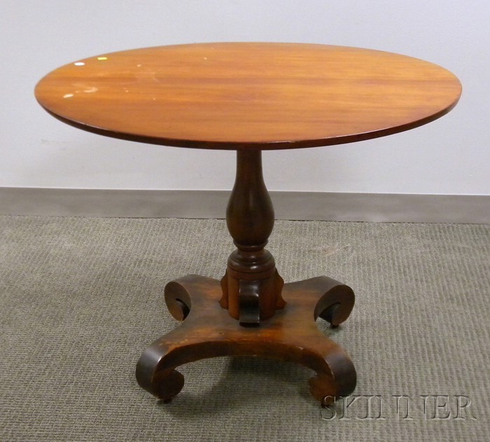 Appraisal: Empire Cherry Tilt-top Pedestal-base Breakfast Table dia in