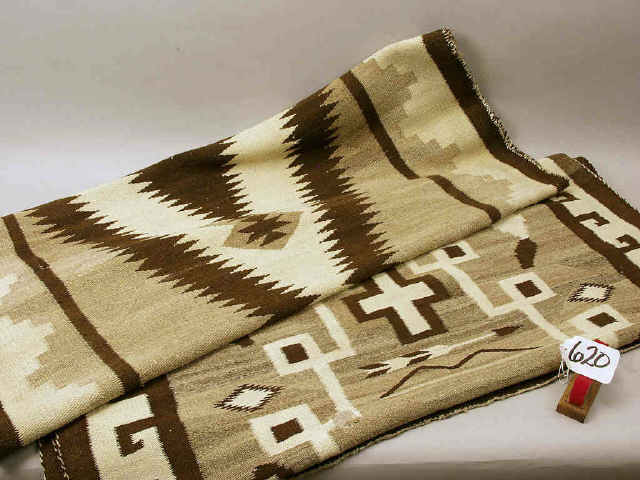 Appraisal: Pair Navajo all naturals textile weavings x x inches worthy