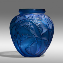 Appraisal: Ren Lalique SAUTERELLES VASE France c frosted and polished electric