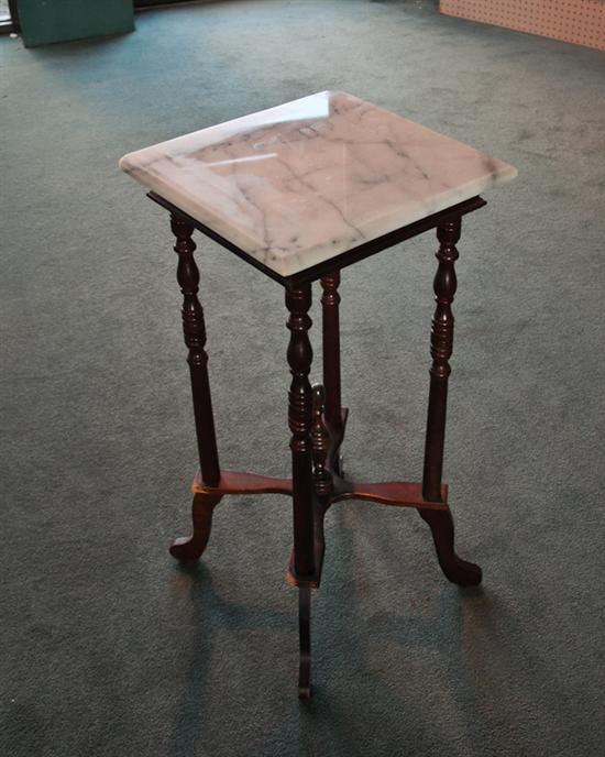 Appraisal: A Marble-Top Occasional Stand with square top high square