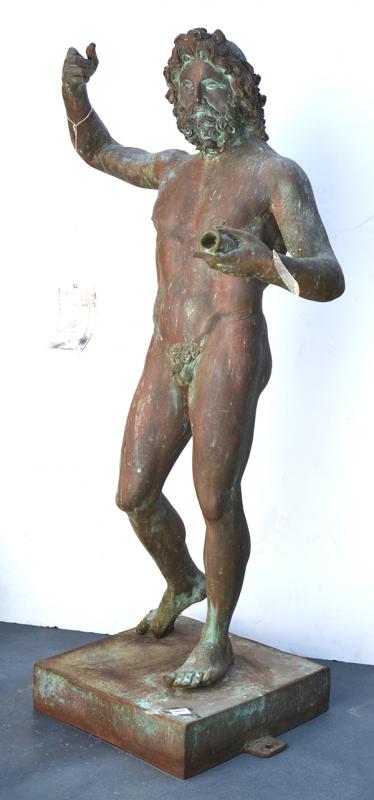 Appraisal: A CAST BRONZE FIGURE OF ZEUSafter the antique in a