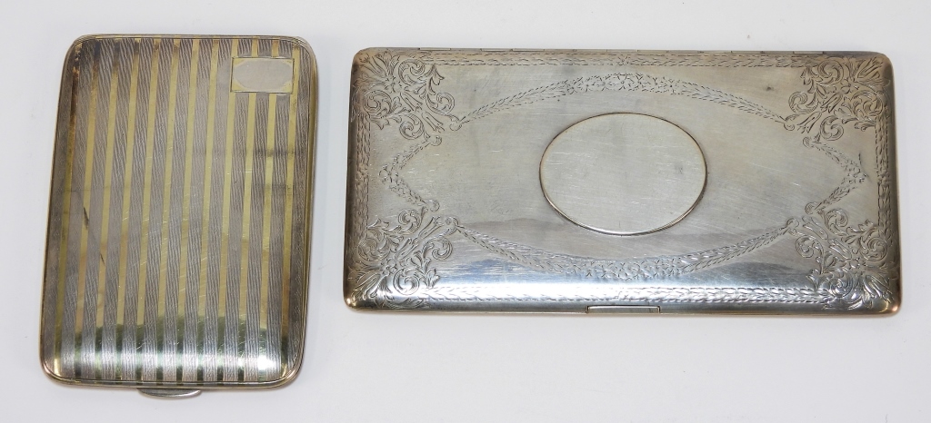 Appraisal: PC STERLING SILVER CIGARETTE CASES United StatesEarly th CenturyIncludes one