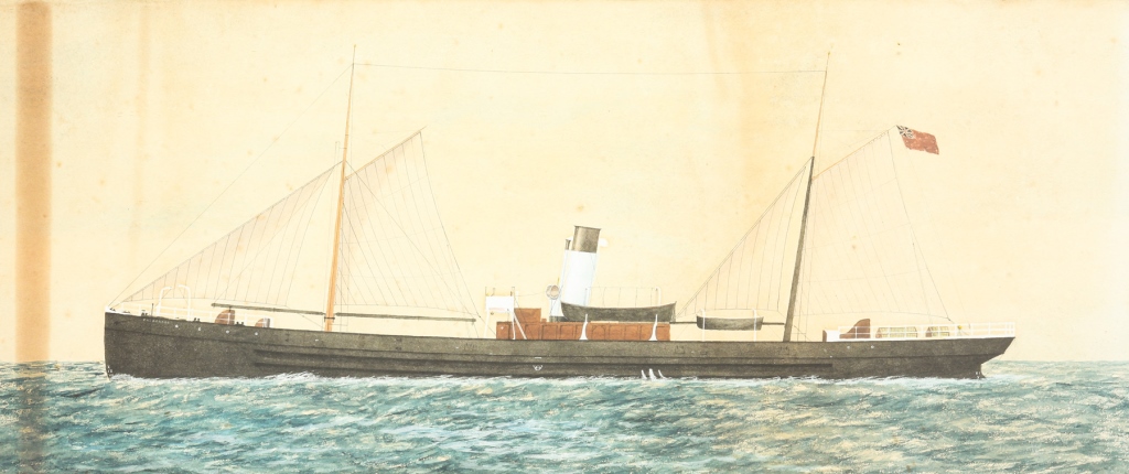 Appraisal: Fourth quarter th century Small coastal steamer with open pilot