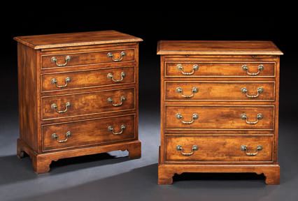 Appraisal: Pair of George III-Style Mixed Woods Bachelors' Chests each with