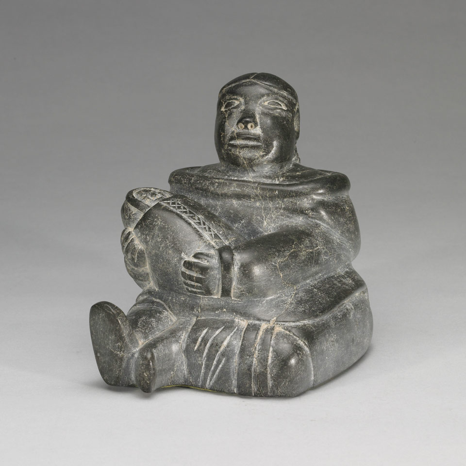 Appraisal: ABRAHAM NASTAPOKA - E - Inukjuak WOMAN HOLDING CHILD stone