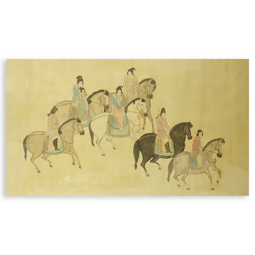 Appraisal: Chinese Ink and Color Silk Scroll Painting Chinese Song Dynasty