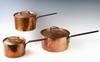 Appraisal: SAUCE PANS - Graduated set of three copper sauce pans