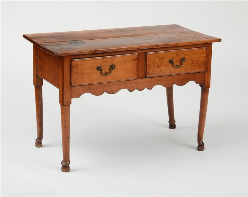 Appraisal: AMERICAN QUEEN ANNE CHERRY SIDE TABLE The rectangular top with