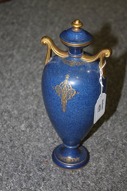 Appraisal: A ROYAL WORCESTER MAPLE PATTERN VASE with powder blue ground