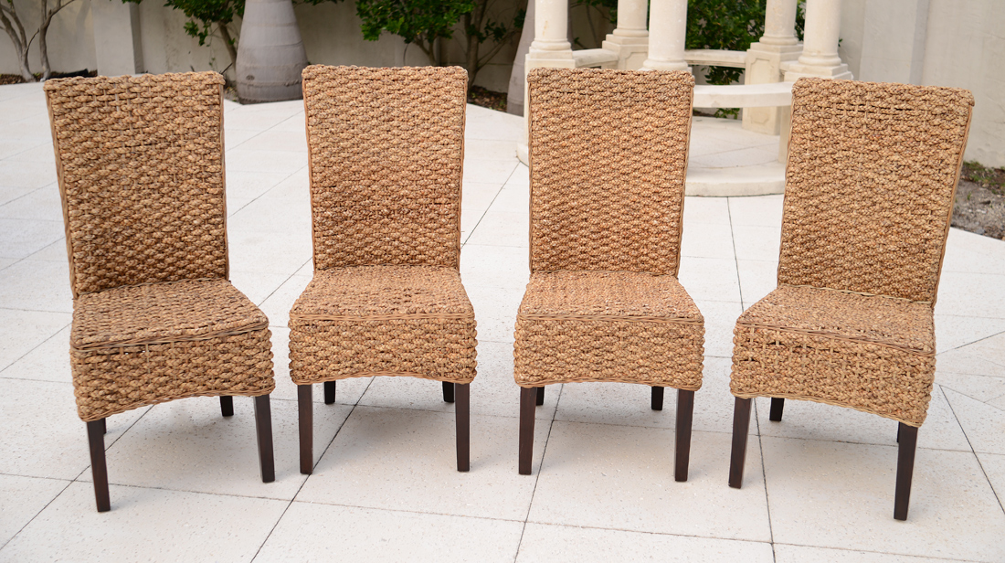 Appraisal: WOVEN SIDE CHAIRS contemporary side chairs woven backs seats and