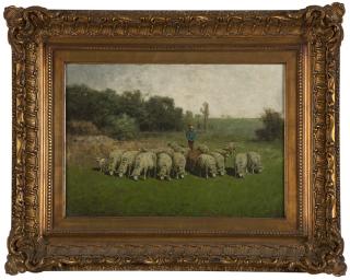 Appraisal: Charles T Phelan Shepherd with his flock of sheep signed