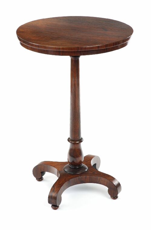 Appraisal: A Regency rosewood occasional table the circular top on turned