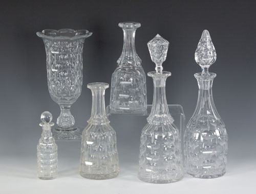 Appraisal: Group of colorless glass attributed to Jersey City Glass Company