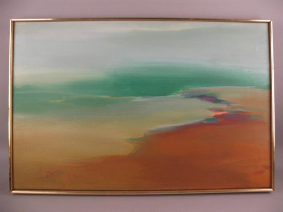 Appraisal: Hi Jai Kim A Morning Seashore Oil on canvas Signed