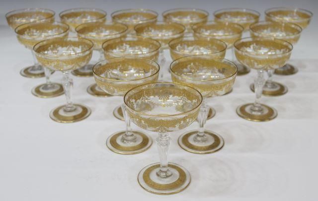 Appraisal: lot of Saint Louis Crystal parcel gilt champagne tall sherbet