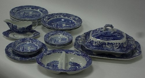 Appraisal: Copeland Spode Italian blue white transfer painted dinner ware comprising