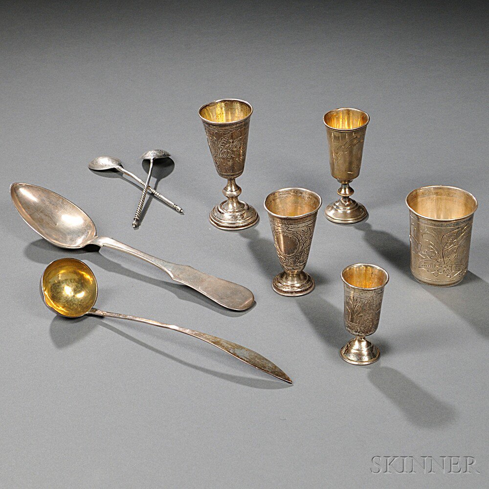 Appraisal: Eight Russian Silver Items late th early th century various