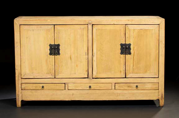 Appraisal: Good Chinese Stripped Pine Storage Cabinet th century of rectangular