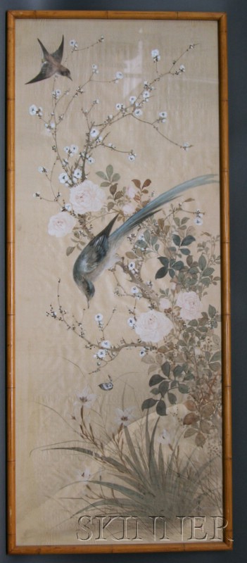 Appraisal: Japanese Painting early th century scene of birds and flowers