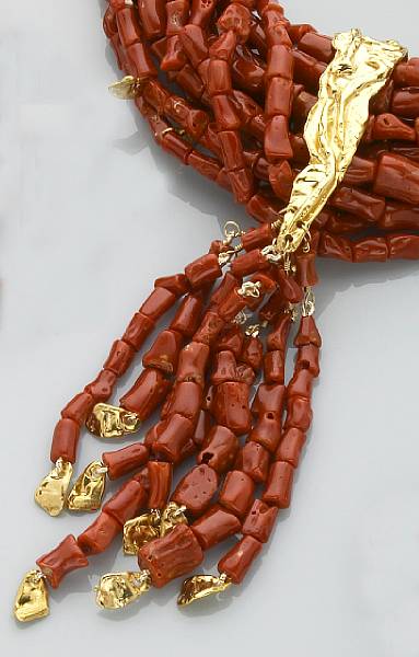 Appraisal: Branch Coral Necklace Coralium elatium Mediterranean sea A versatile necklace