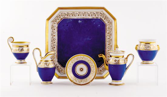 Appraisal: Paris porcelain coffee service circa gilt foliate designs over rich