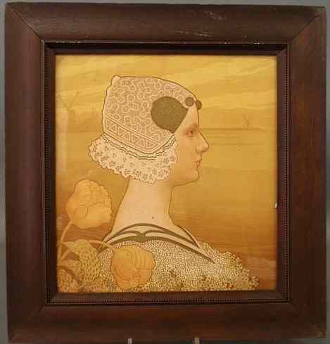 Appraisal: Framed print of a Dutch queen signed u l Paul