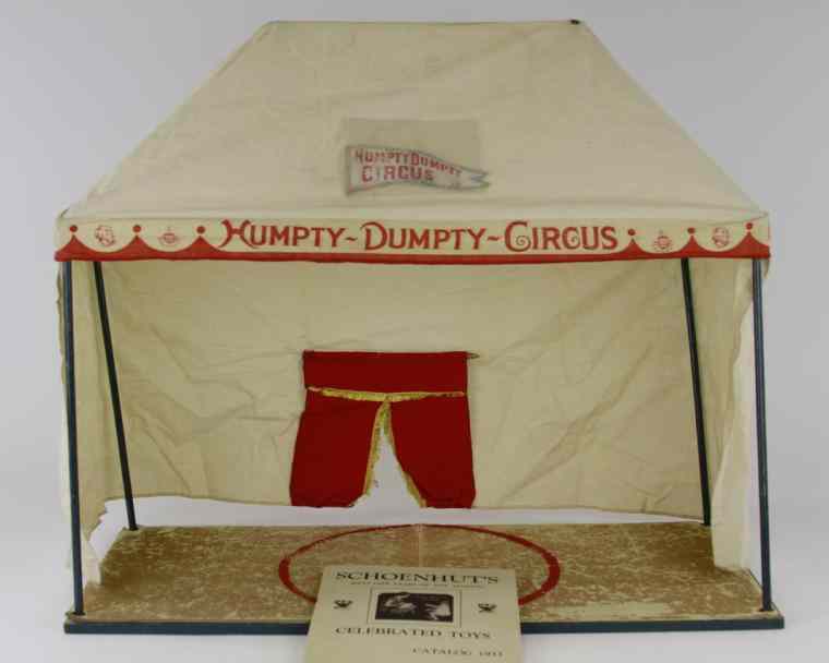 Appraisal: SCHOENHUT CIRCUS TENT Scarce Humpty Dumpty tent done on rectangular