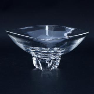 Appraisal: Steuben Crystal Trillium Bowl Signed Scratches from age and use