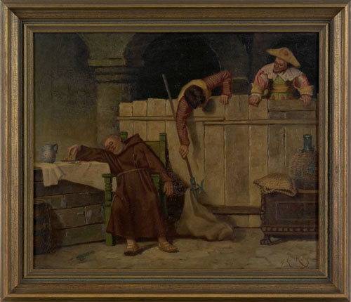 Appraisal: M LeRoy late th early th c oil on canvas