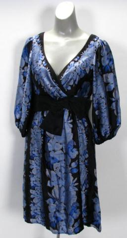 Appraisal: Nanette lepore navy floral ''Fra Angelico'' dress Empire waist with