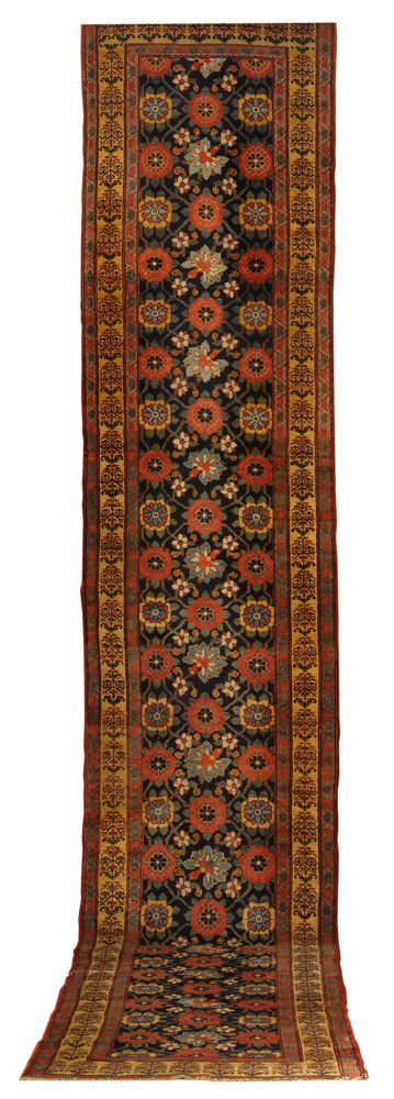 Appraisal: ORIENTAL RUG FERAGHAN RUNNER ' x ' Three rows of