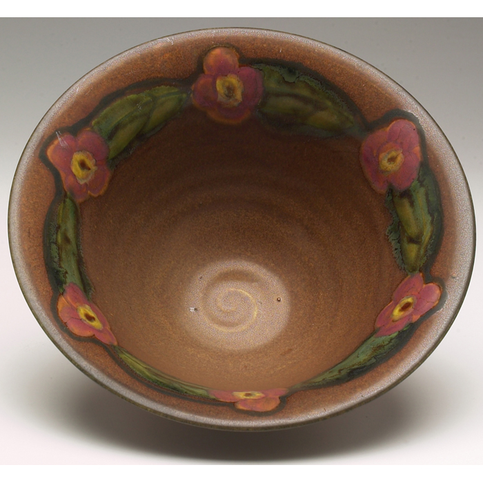 Appraisal: Rookwood bowl painted and incised flowers inside lip in a