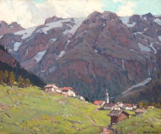 Appraisal: EDGAR PAYNE - Mountains in Swiss Alps circa oil on