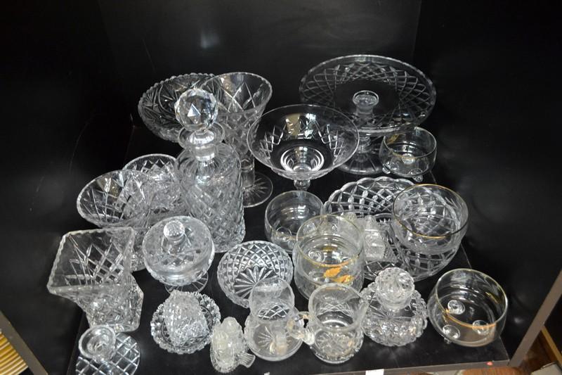 Appraisal: SHELF OF CRYSTAL AND GLASS WARE INCL STUART PRESSED ETC