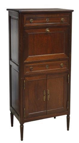 Appraisal: Petite Louis XVI style mahogany secretaire a abattant early th