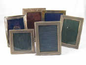 Appraisal: Six white metal and silver plate photo frames largest x