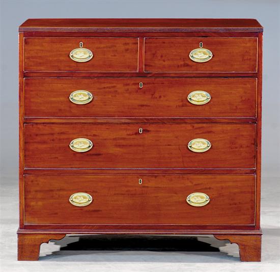 Appraisal: Georgian style mahogany chest of drawers late th century rectangular