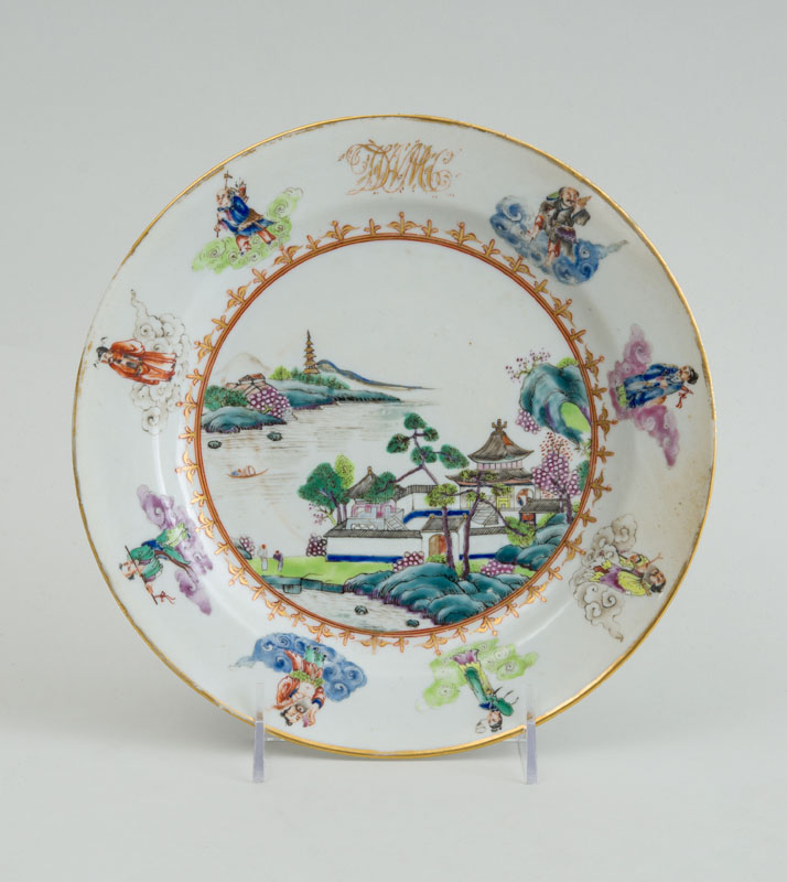 Appraisal: DEWITT CLINTON CHINESE EXPORT PORCELAIN PLATE MADE FOR THE AMERICAN