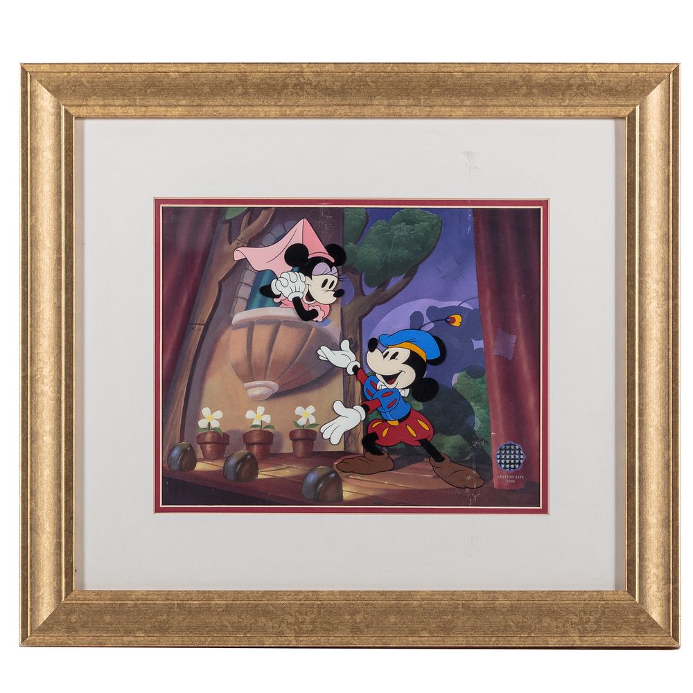 Appraisal: Disney Sericel Spotlight on Romance Mickey and Minnie Mouse with