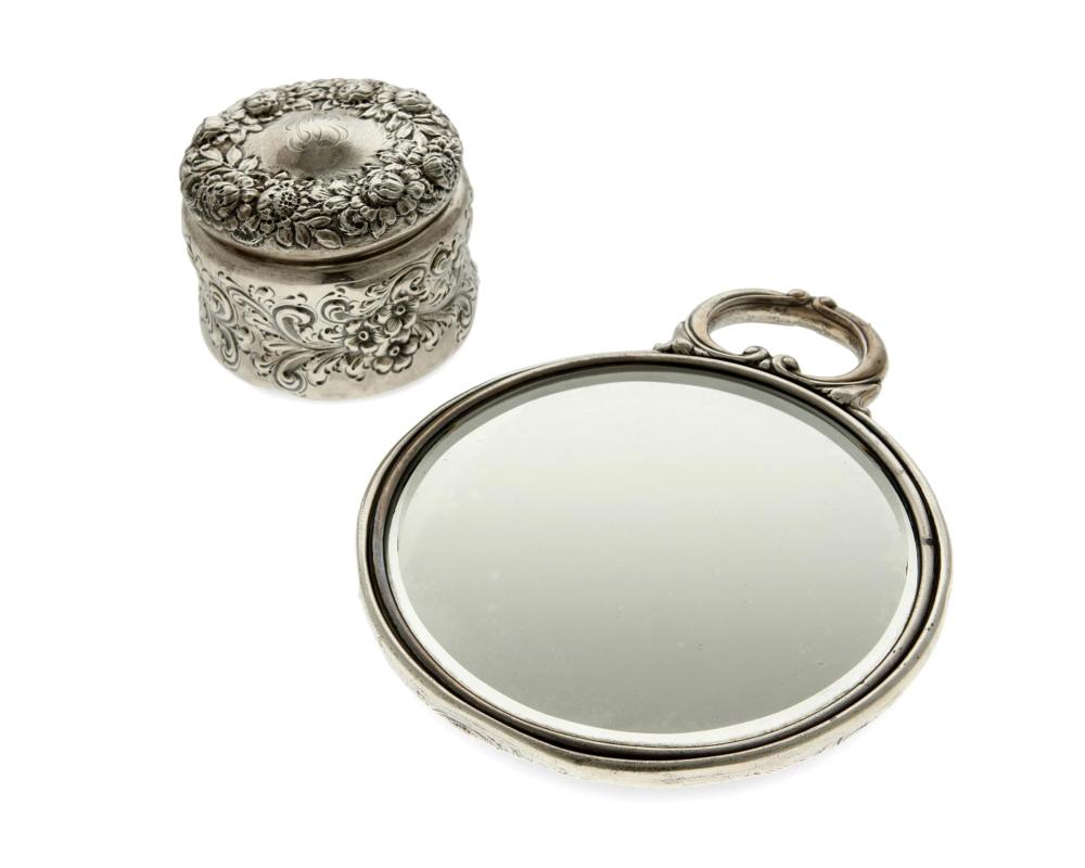 Appraisal: TWO STERLING SILVER VANITY ITEMSTwo sterling silver vanity items th