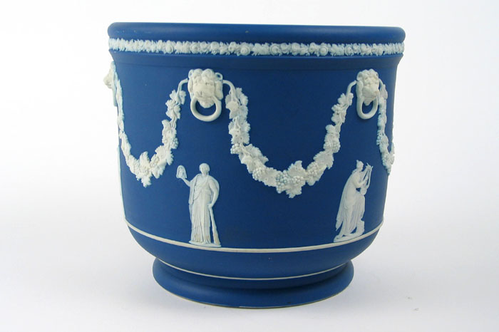 Appraisal: AN BRITISH WEDGWOOD BLUE JASPERWARE JARDINIERE of cobalt blue with