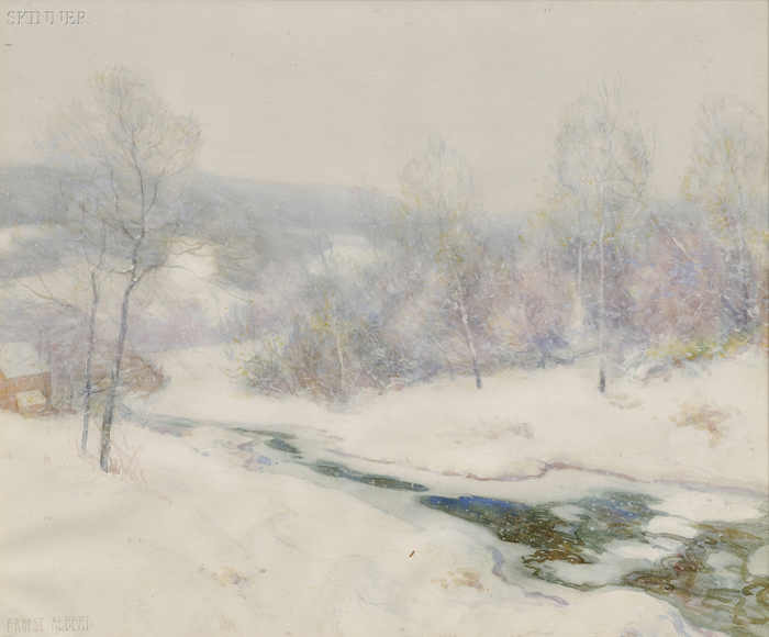 Appraisal: Ernest Albert American - Stream in Winter Signed ERNEST ALBERT